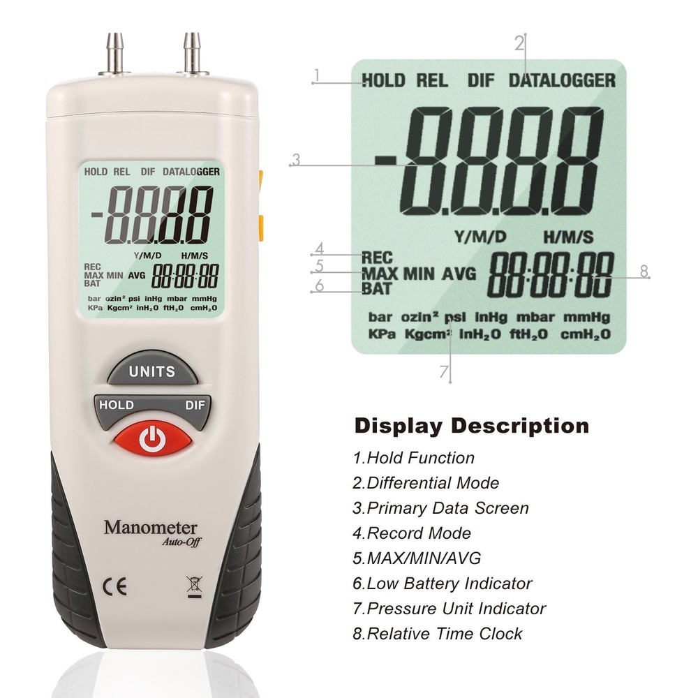 Hti-Xintai Dual Input Digital Manometer