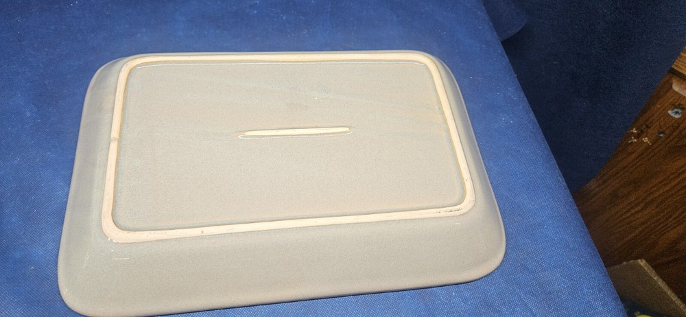 Vintage 13" Beige Ceramic Rectangular Baking/Serving Dish W/Embossed Fruit EUC