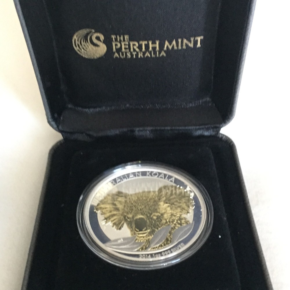 Perth Mint - Australian Koala 2014 1oz Silver Gilded Edition