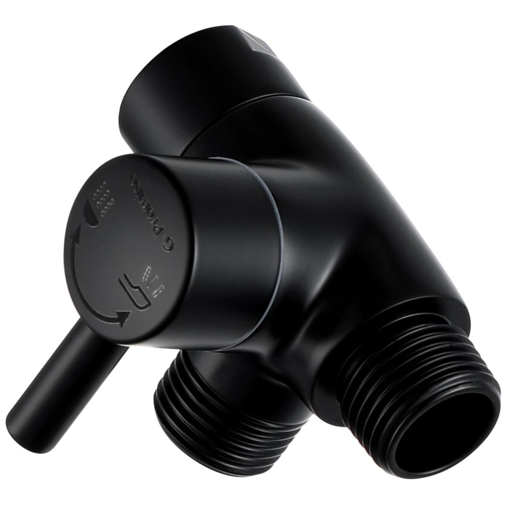 Matte Black Shower Arm Diverter - Solid Metal Construction