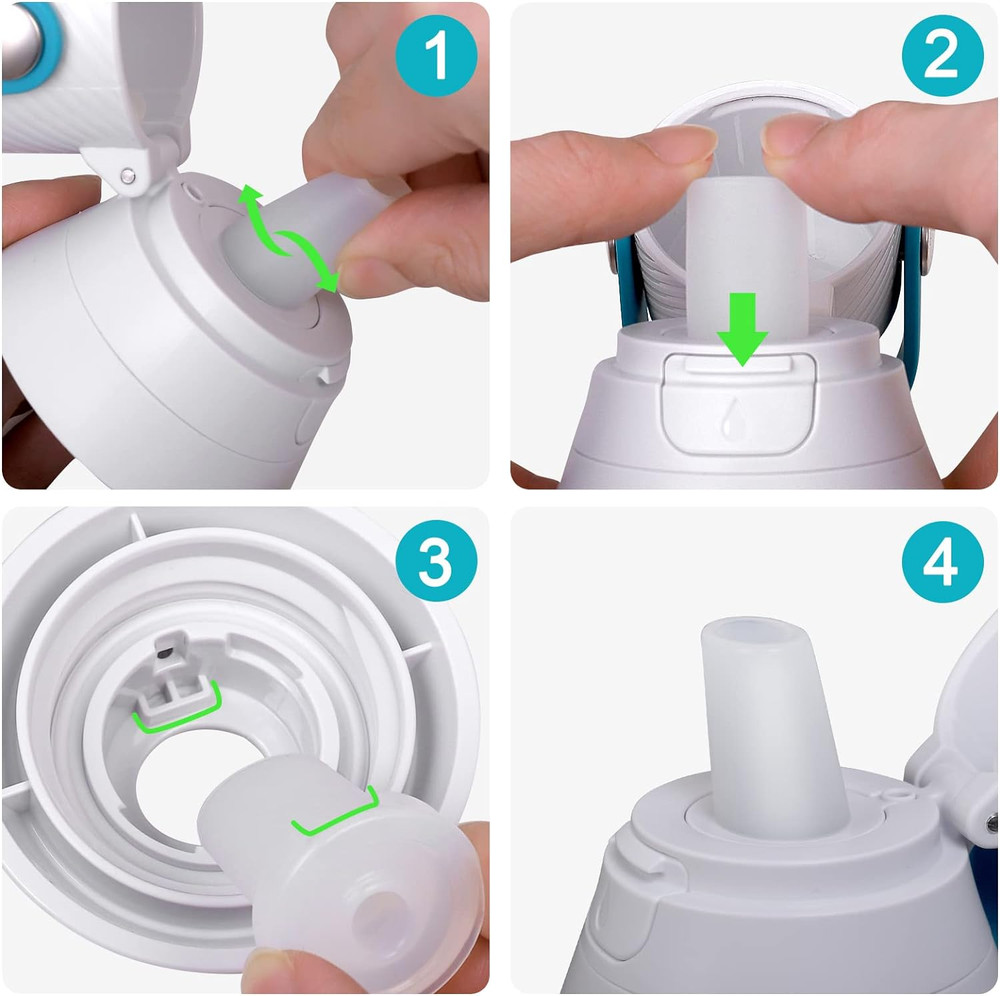 4 Pack Water Bottle Mouthpiece Replacement for Brita Water Bottle, Silicone Wate