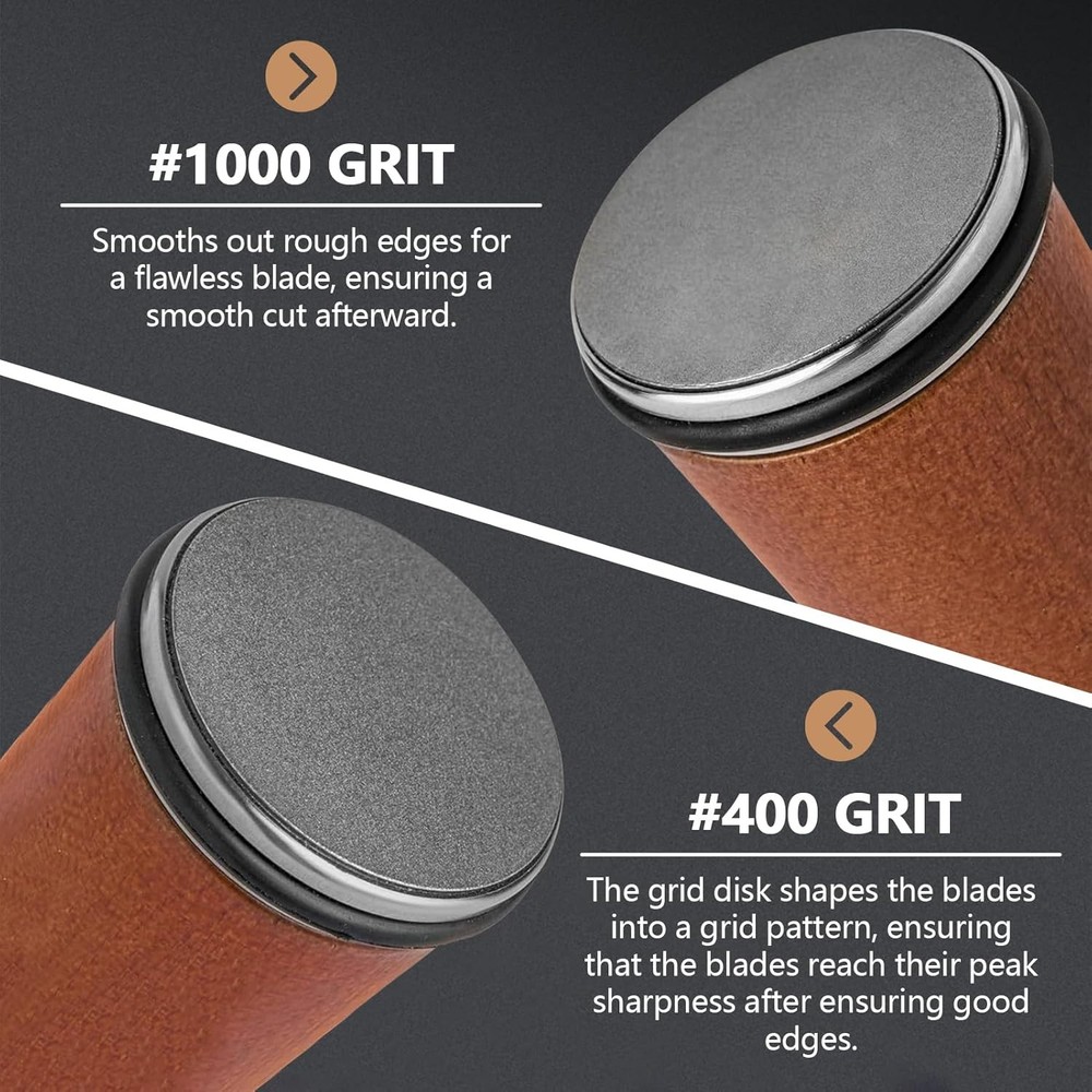 Diamond Rolling Knife Sharpener Set 15° and 20° Magnetic Base Sharpening System