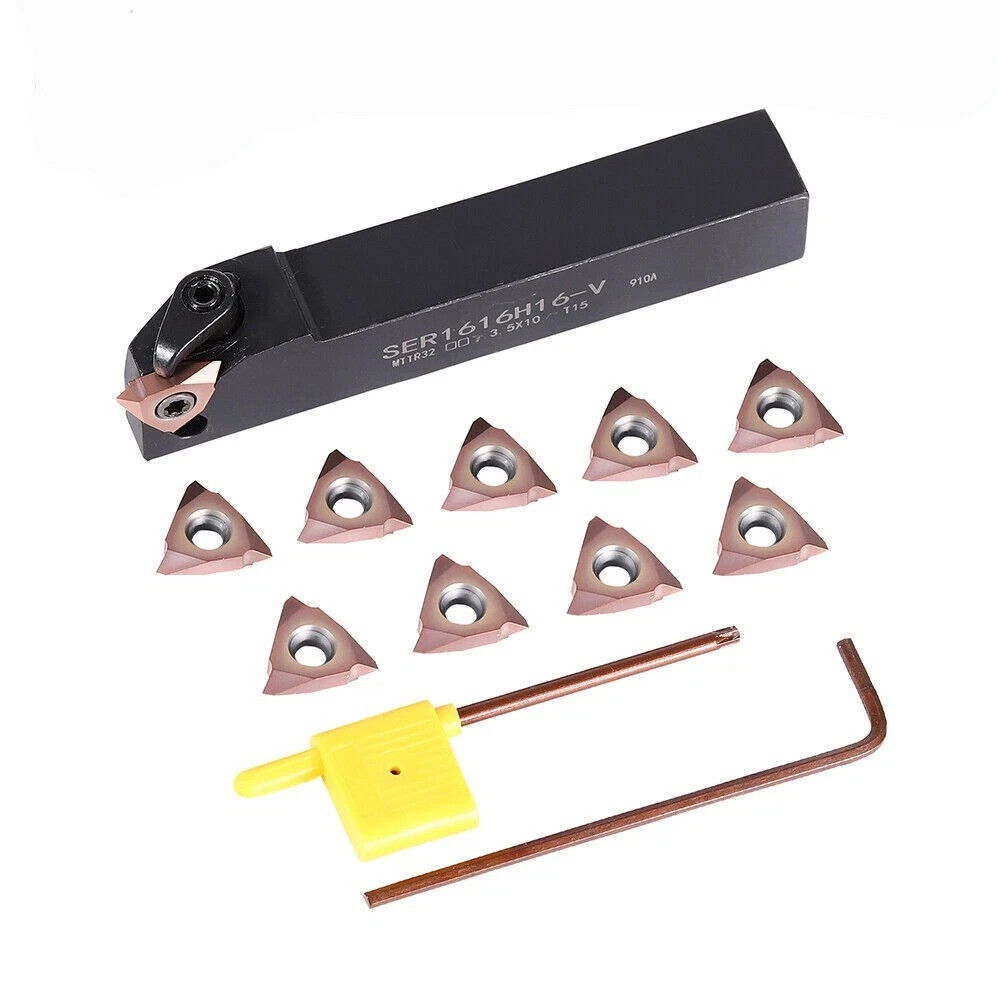 16mm Lathe Threading Tool Vertical Carbide Threading Inserts For External 60 Deg