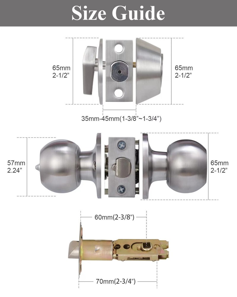 (3Sets) All Keyed Same Entry Door 3 Pack, Deadbolt Lockset-Keyed Alike