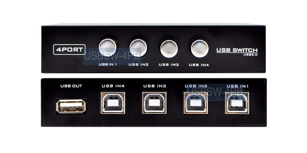 4 Computers To 1 USB Device Sharing Selector Switch