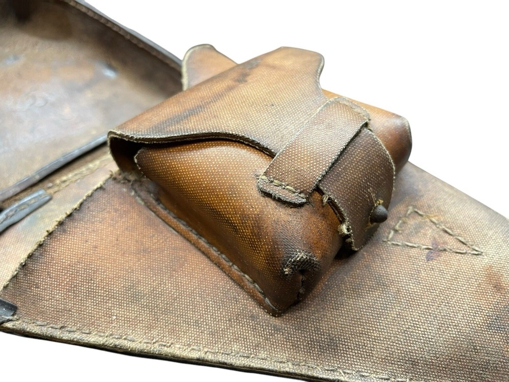 Rare Transitional Nambu Holster Half Leather Rubberized Canvas Type 14