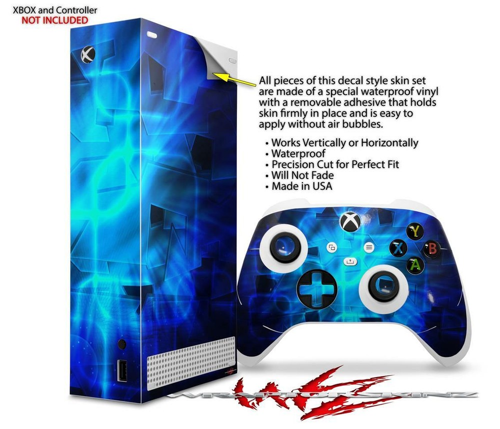 Skins XBOX Series S Console Controller Cubic Shards Blue