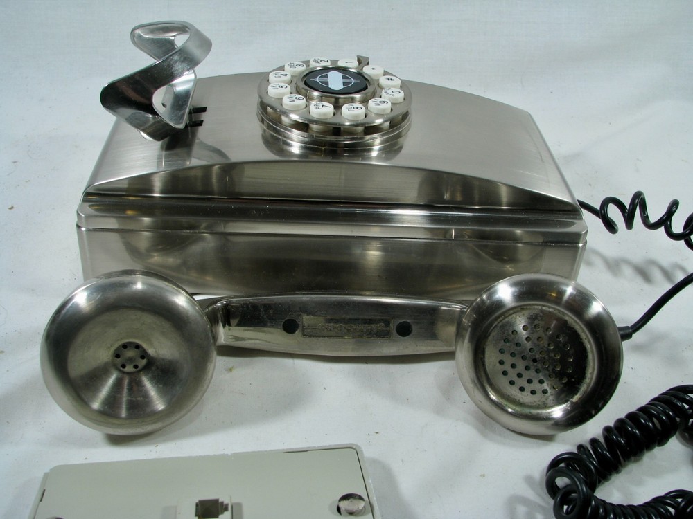 Crosley 302 Retro Wall Phone Brushed Chrome Push Button