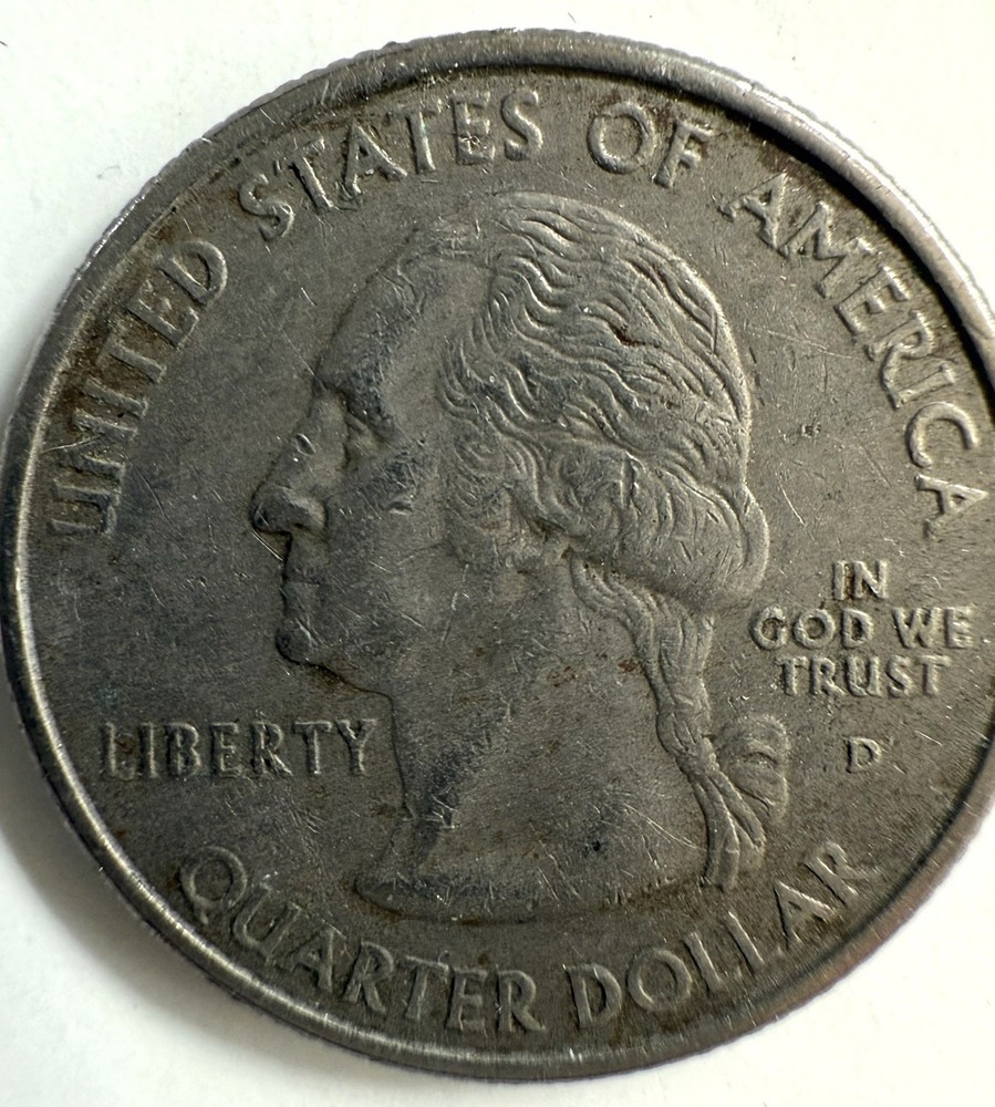 2001-P 25c North Carolina State Quarter Error Missing Clad Full Clad Error