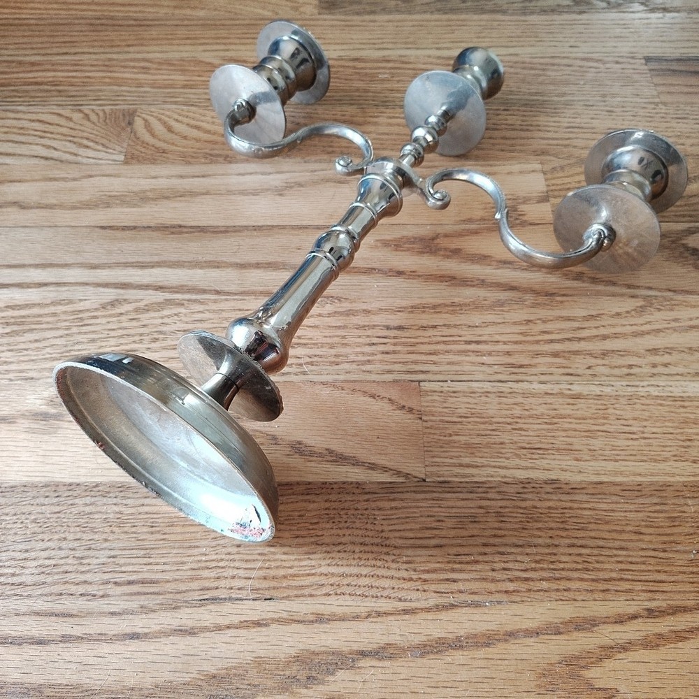 Towle Silver Plate 3 Arm Embossed Candleabra