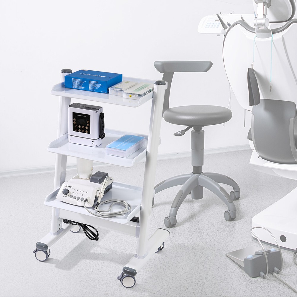 3Layer Dental Mobile Cabinet Trolley Built-in Socket/Trolley & Auto-water System