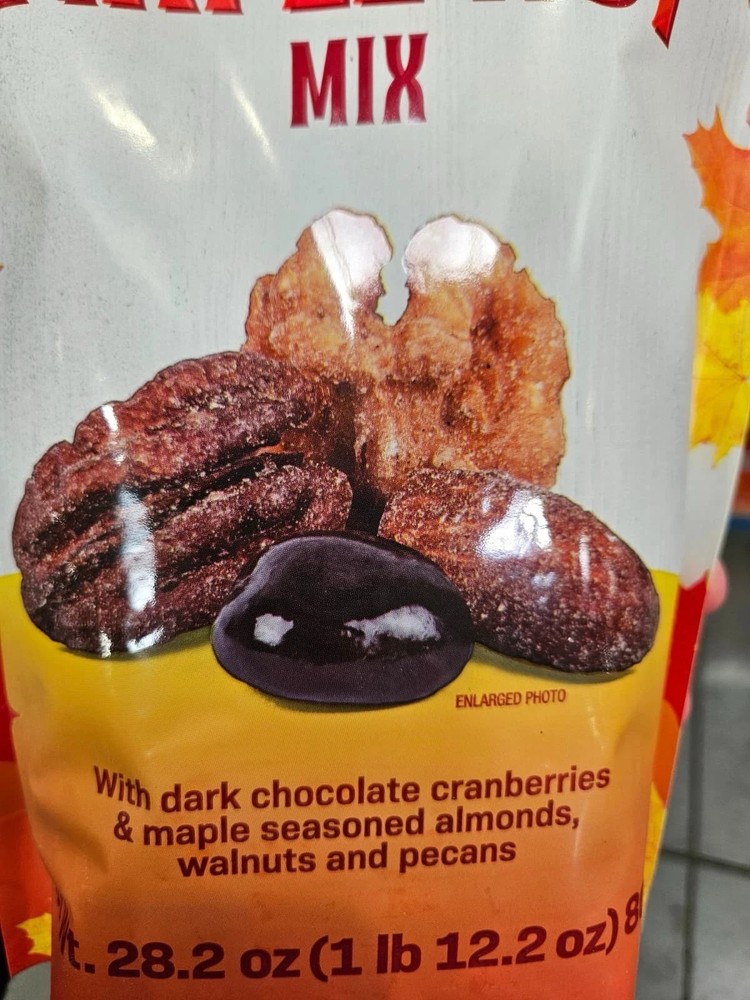 Basse Maple Nut Mix 28.2 Oz Dark Chocolate Cranberries, Almonds, Walnuts, Pecans