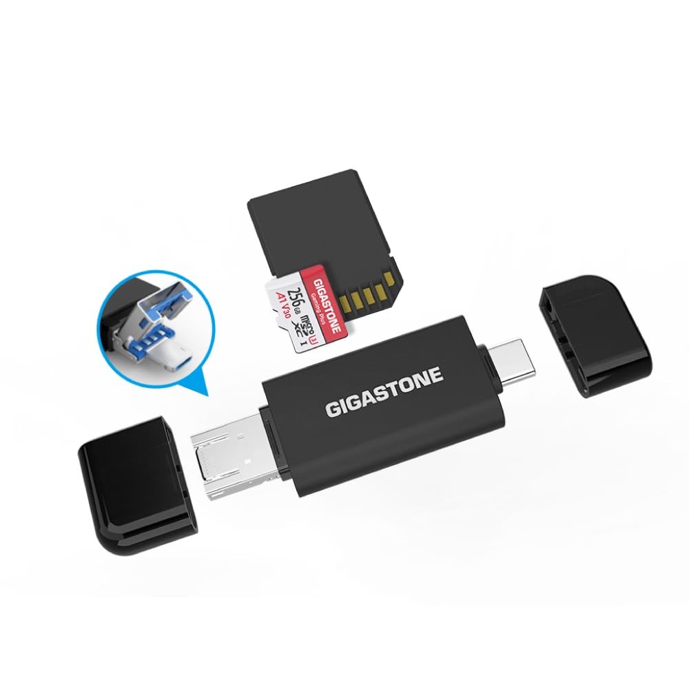 GIGASTONE SD Card Reader, 5-in-1 USB-A/USB-C Reader 1 Pack