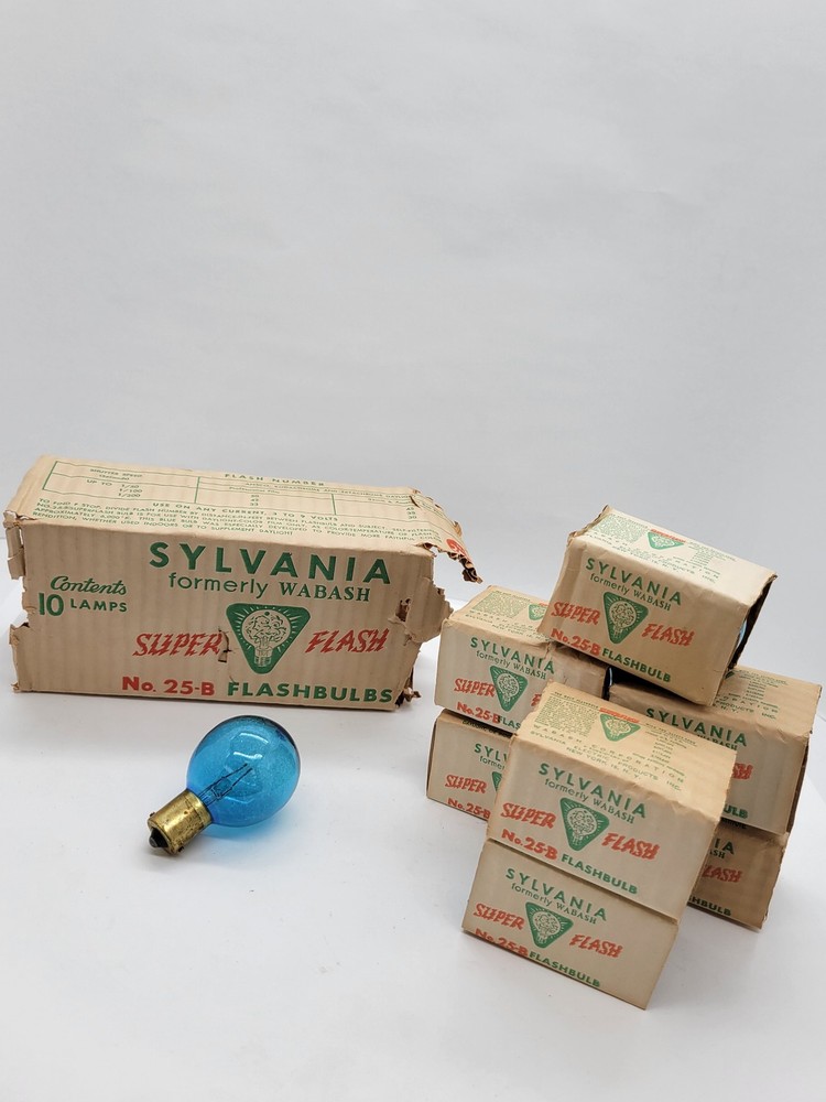8Pc Sylvania 25-B Super Flash Flashbulb Light Lamp Camera Bulb Vintage
