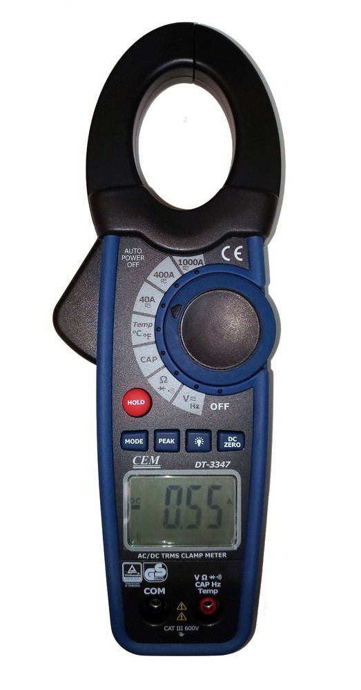 CEM DT-3347 1000 Amp Clamp-on AC/DC Current Voltage Capacitance Frequency Meter