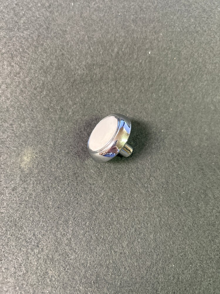 1-1/4" Round Knob White Ceramic with Chrome
