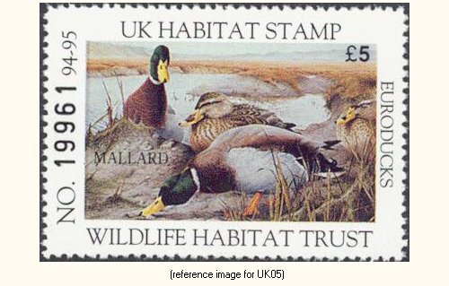 D2K Britain (UK) Duck Stamp 1994 5 Pound (mallards)