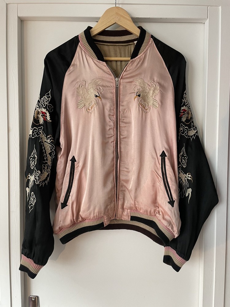 Japanese Silk Souvenir Jacket Bomber Authentic