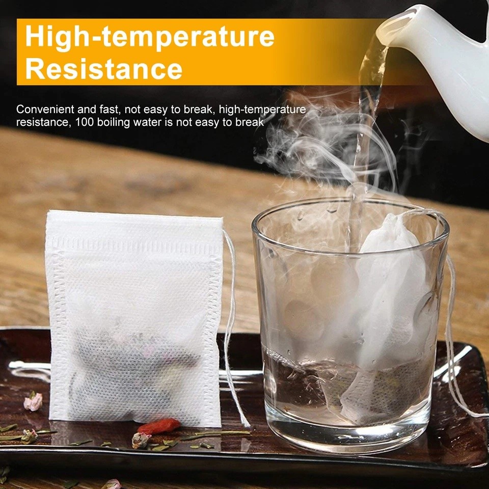 500pcs Disposable Empty Tea Bag Drawstring Seal Teabags Loose Leaf Tea Filters