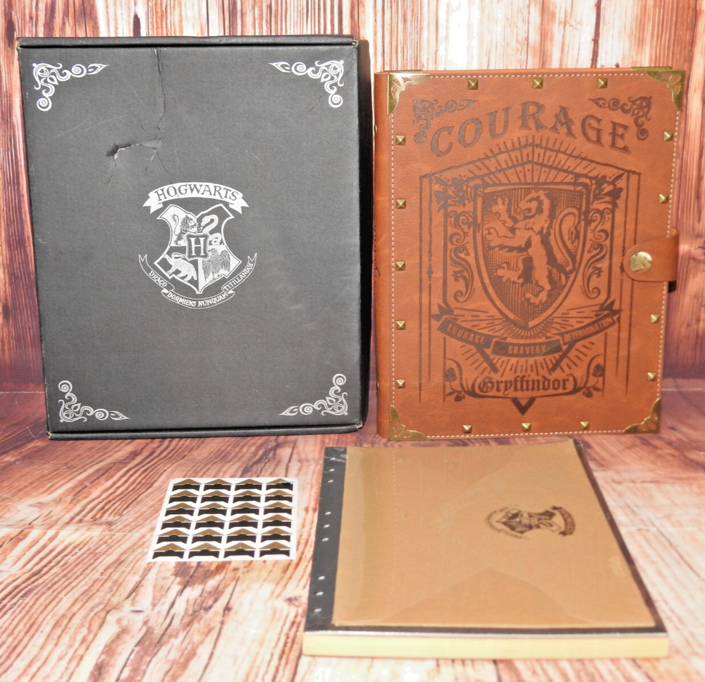 NEW Open Harry Potter Notebook A5 Courage Leather Notepad Journal Gryffindor