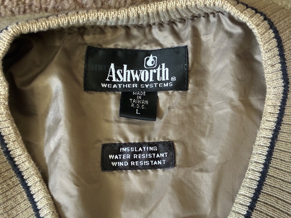 Ashworth Weather Systems water/wind resistant v-neck pullover-large