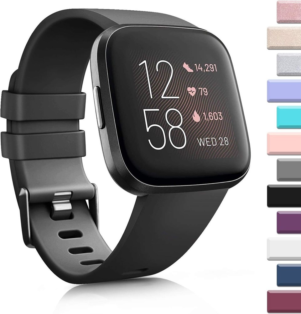 Sports Bands Soft Elastomer MultiColor Strap Compatibl Fitbit Versa 2 Smartwatch