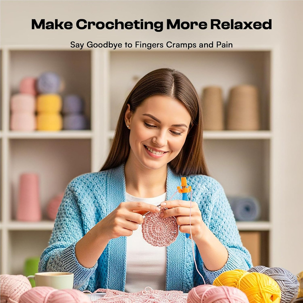 Crochet Tension Tool Beginners Ergonomic Yarn Guide Holder Control Helper Handle