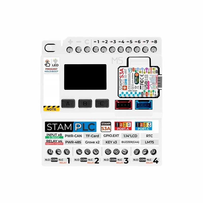 M5Stack StamPLC IoT Programmable Logic Controller ESP32S3 Cloud Data Monitoring