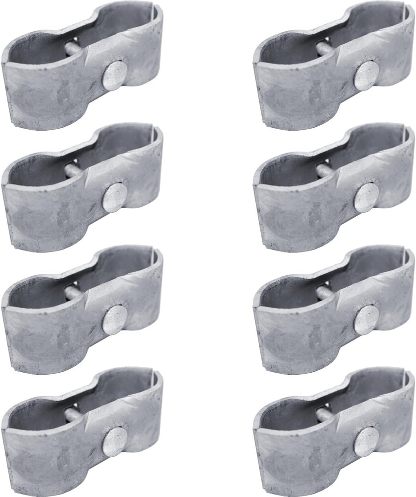 8-Pack Galvanized Chain Link Fence Panel Clamps - 1-3/8" Pipe Securing Solution