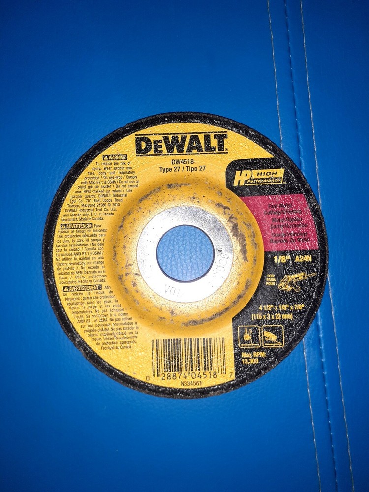 Dewalt DW4518 Type 27 Grinder Wheel "Free SHIPPING"
