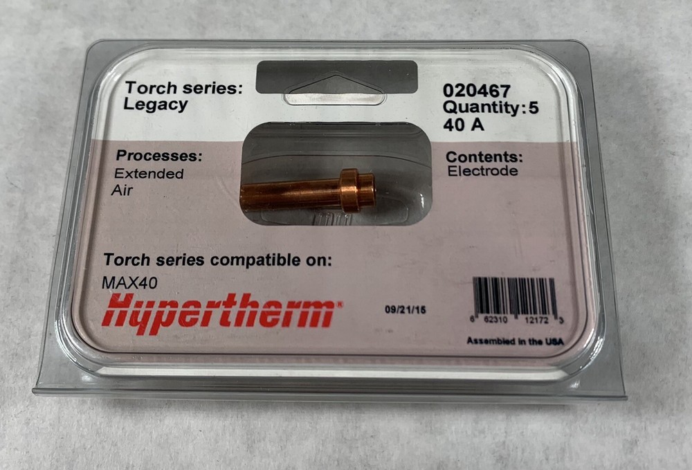 NEW (Pack of 5) Hypertherm 020467 Electrode 40 A