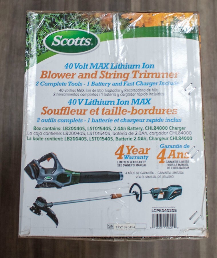 Scotts 40V Cordless Handheld Leaf Blower & String Trimmer Combo