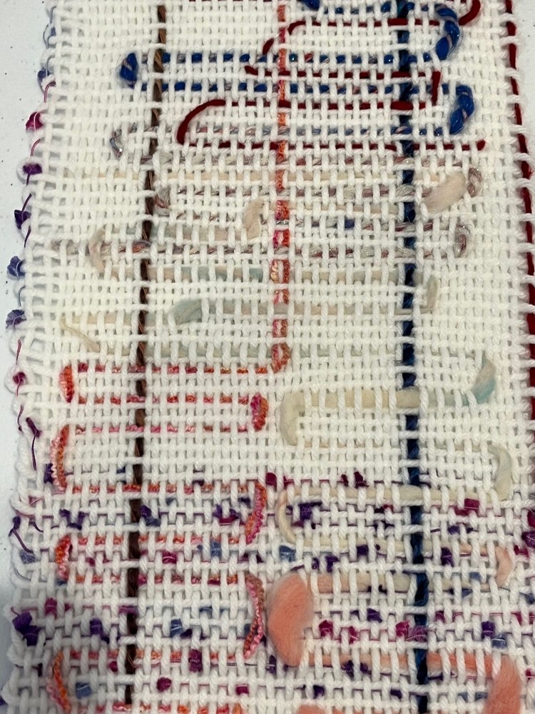 Handwoven White Acrylic Scarf with Textured Pattern