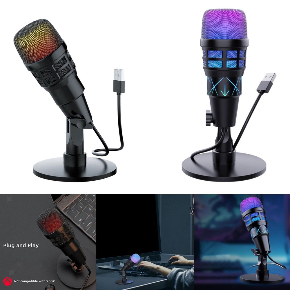 Gaming USB Microphone for PC Beginner Online Chat Condenser Mic for Studio