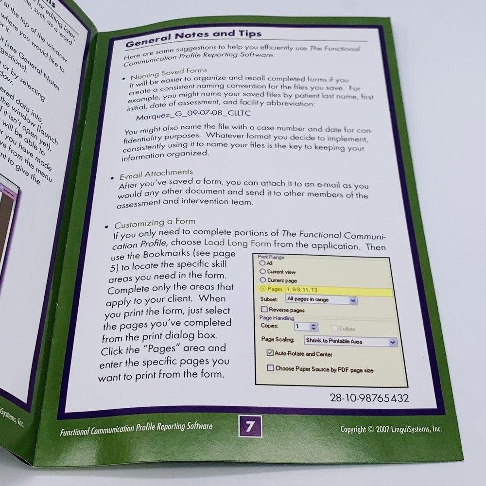 Functional Communication Profile Reporting Software Only No Manual Larry Kleiman