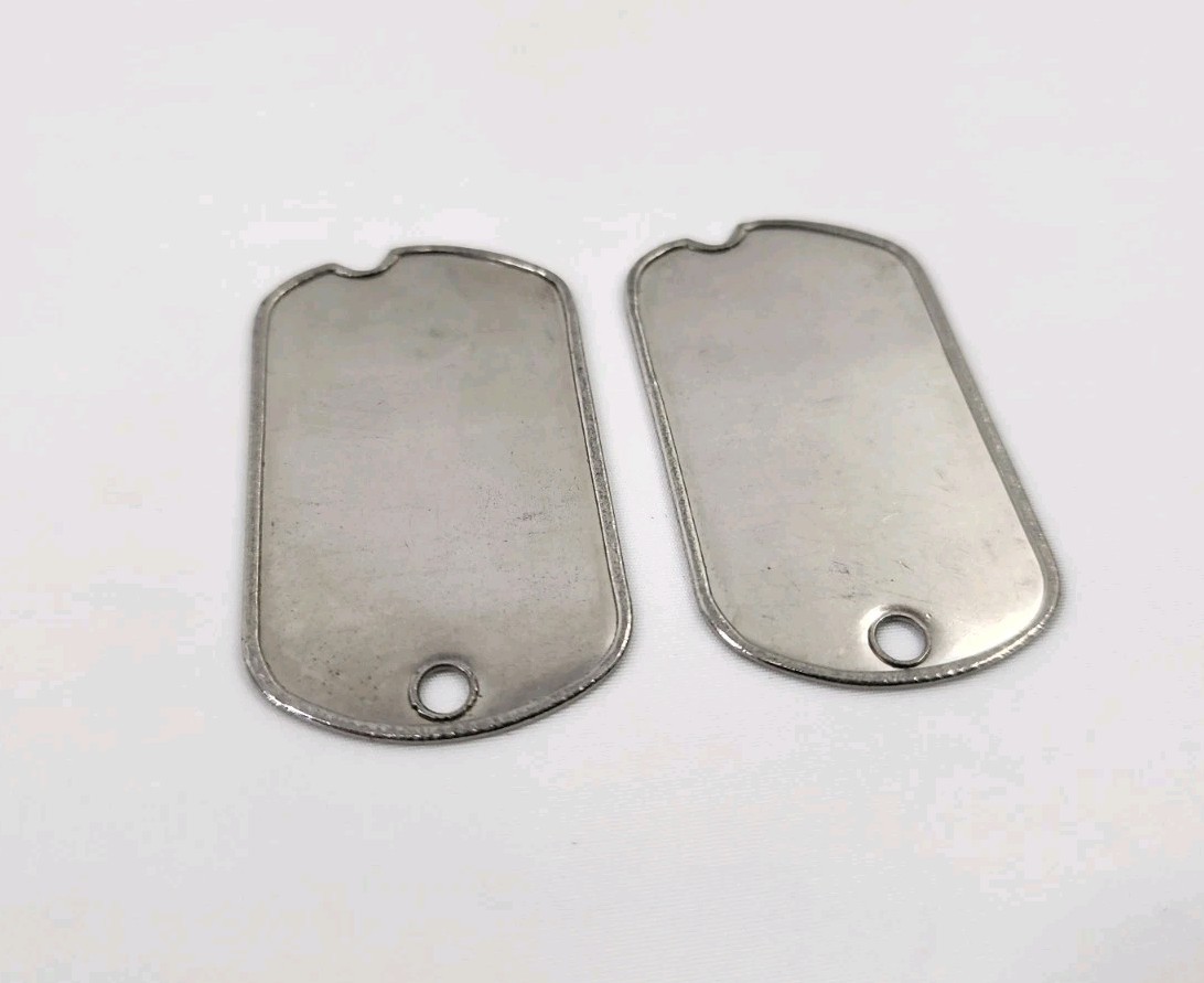 (2) Authentic WWII Era Blank Dog Tags