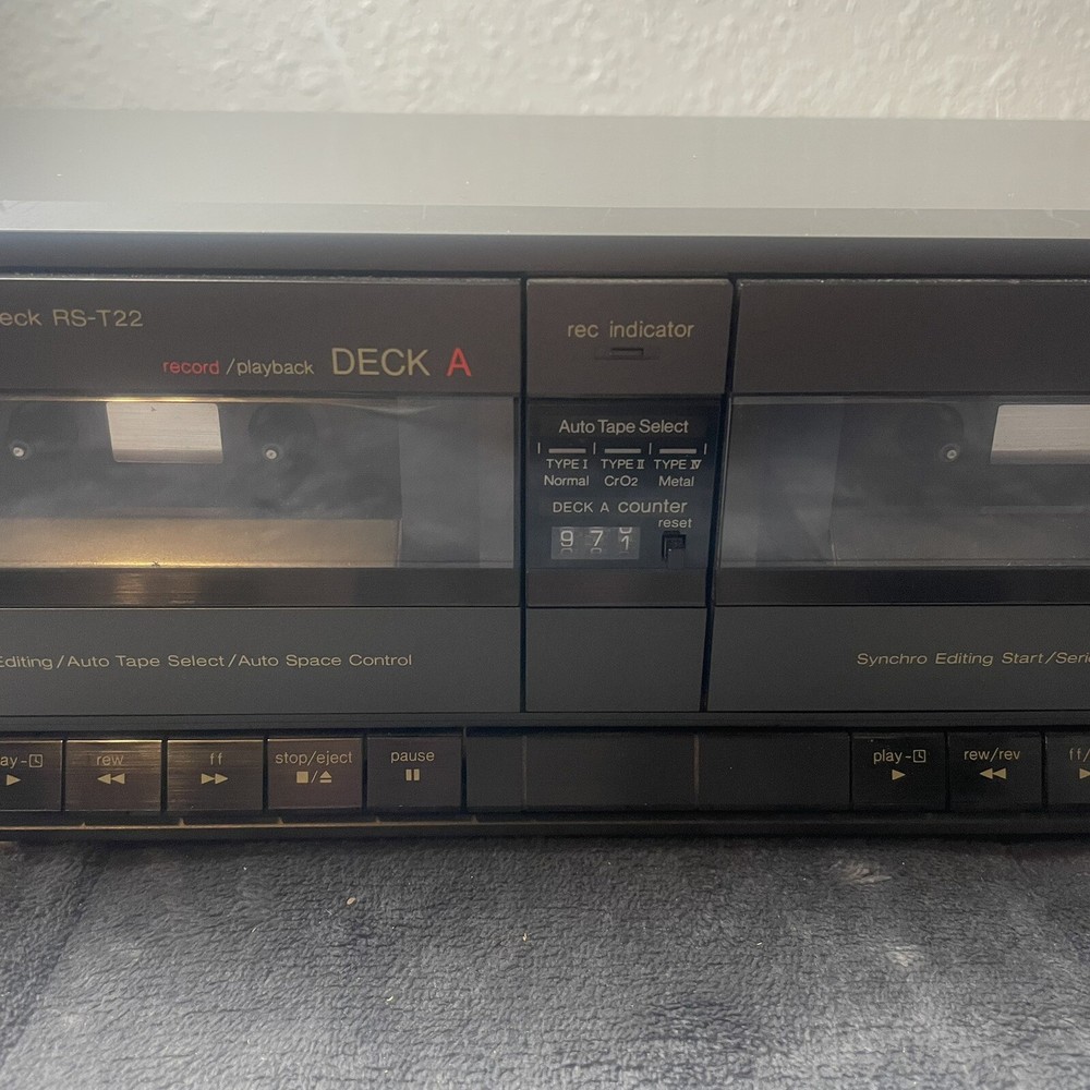 Vintage Technics RS-T22 Stereo Double Cassette Deck - Tested