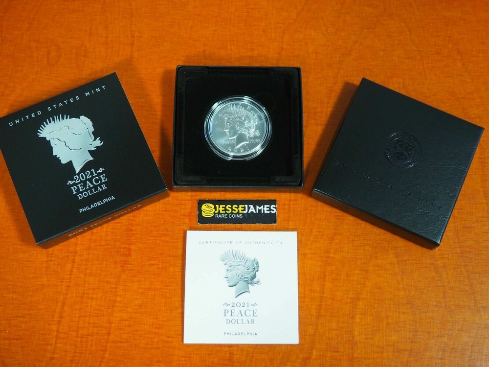 2021 $1 SILVER PEACE DOLLAR WITH BOX/COA MINT CODE 21XH (PHILADELPHIA)