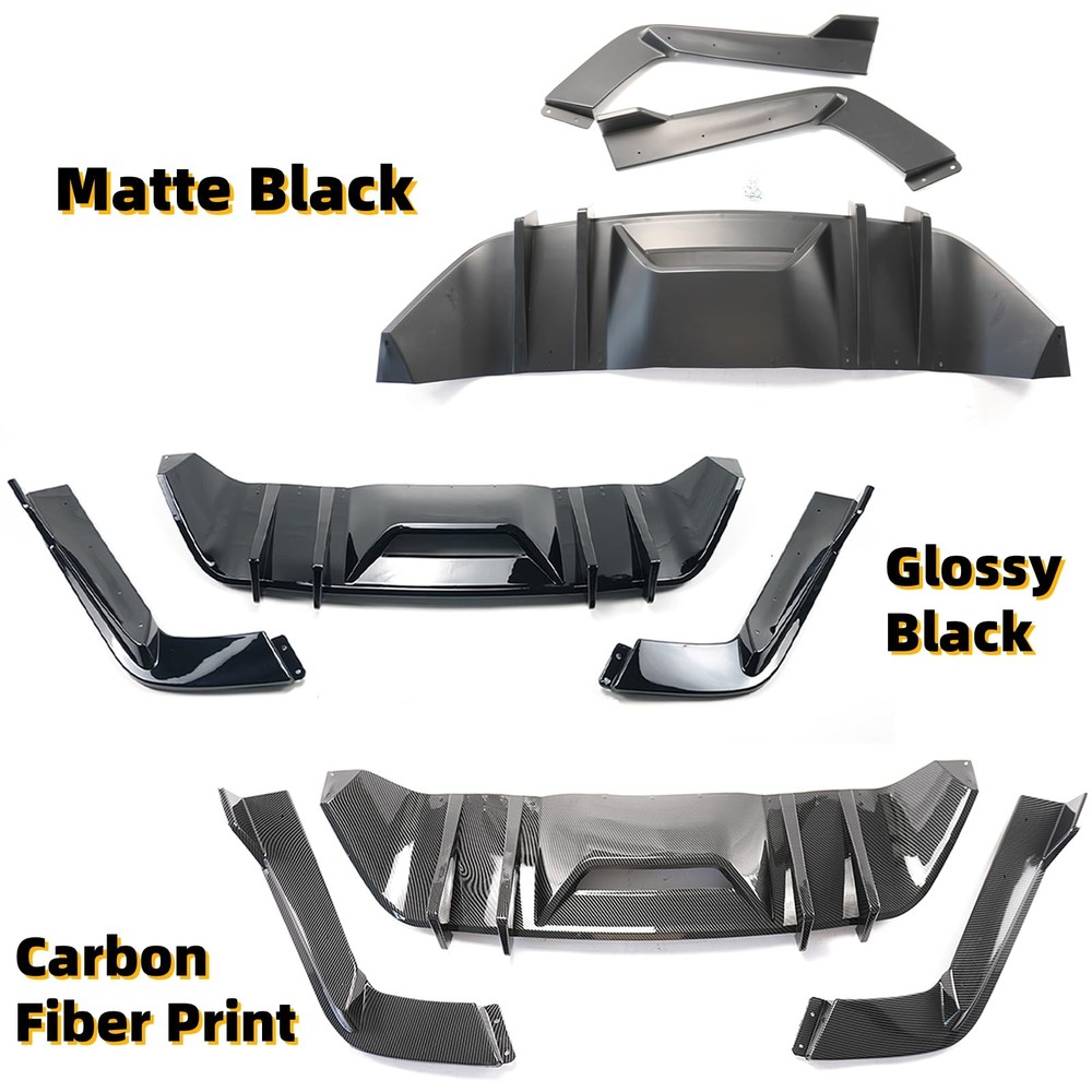 Rear Bumper Diffuser for Ford Mustang Style, Diffuser Lower Spoiler Splitter Lip