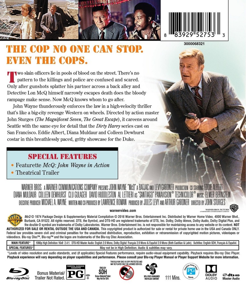 McQ Blu-ray John Wayne NEW