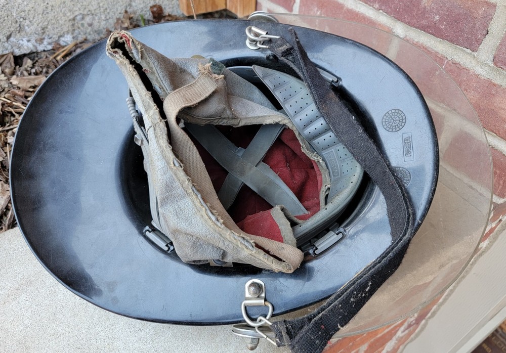 Vintage MSA fire Helmet w/ Plectron Face Shield