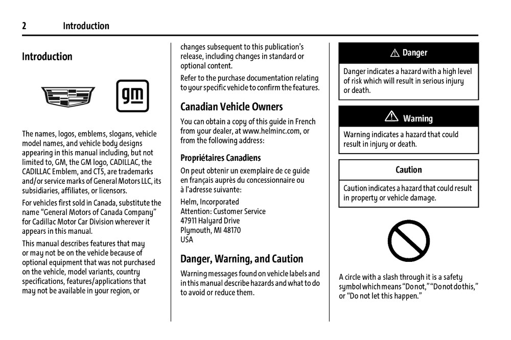 2026 Cadillac CT5 Owners Manual User Guide - Printed Hard Copy