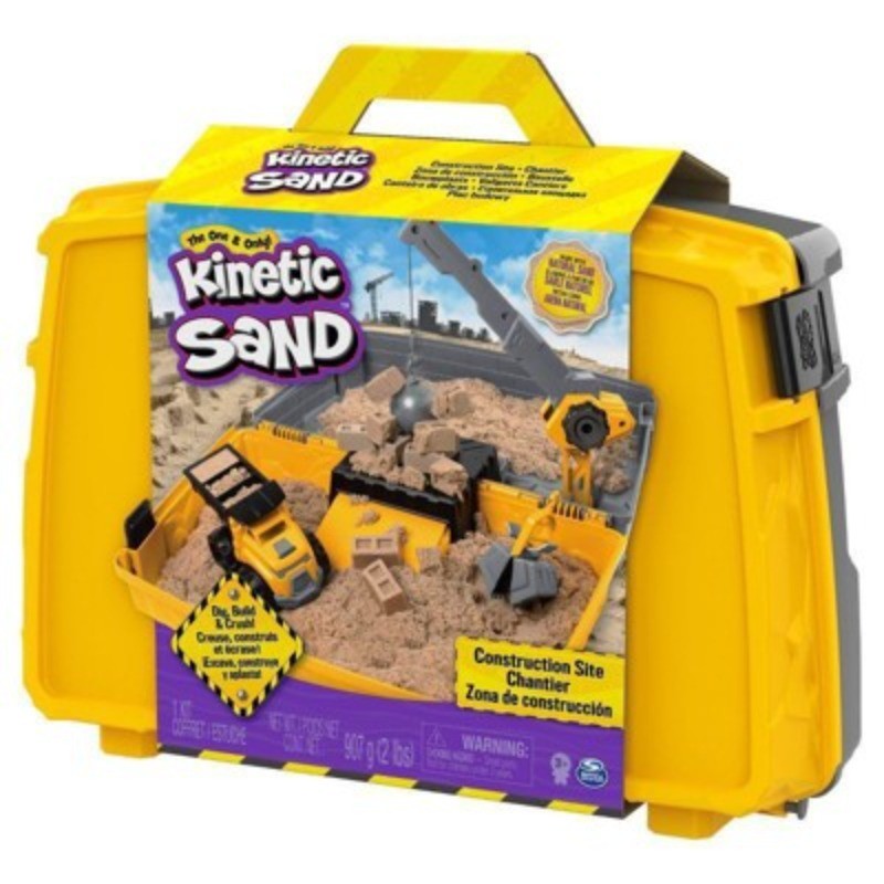 Construction Site Kit with Crane, Dump Truck, Foldable Sandbox
