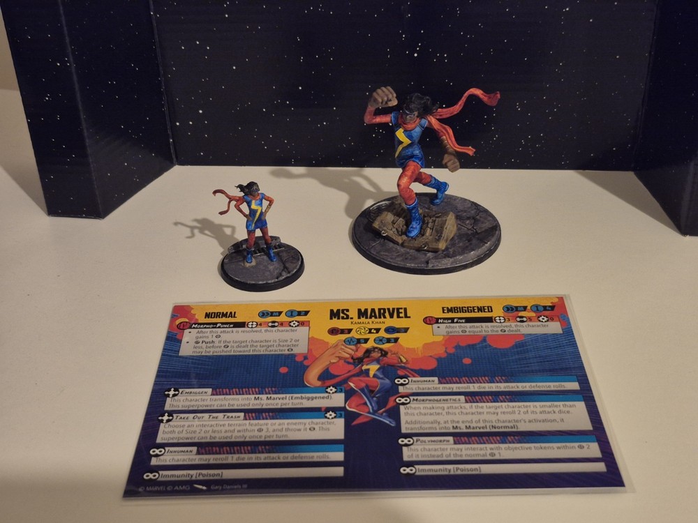 Marvel Crisis Protocol Board Game Miniature Figure Ms Marvel Painted
