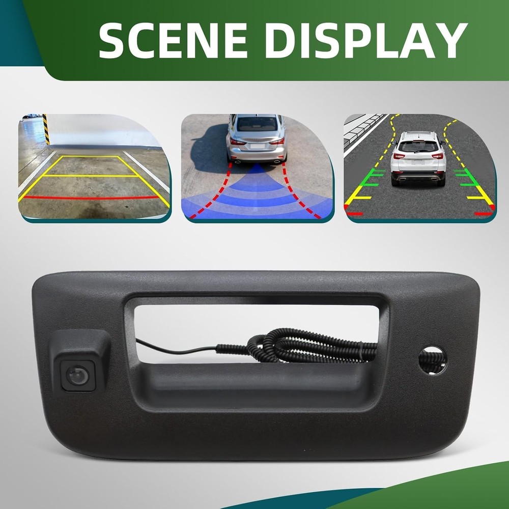 Rear View Backup Tailgate Handle Camera Compatible with 2007-2013 Silverado/S...