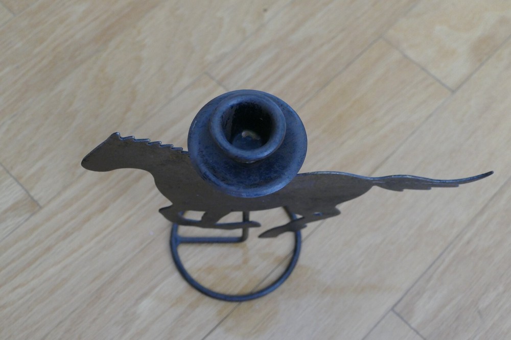 Western-style horse candle holder