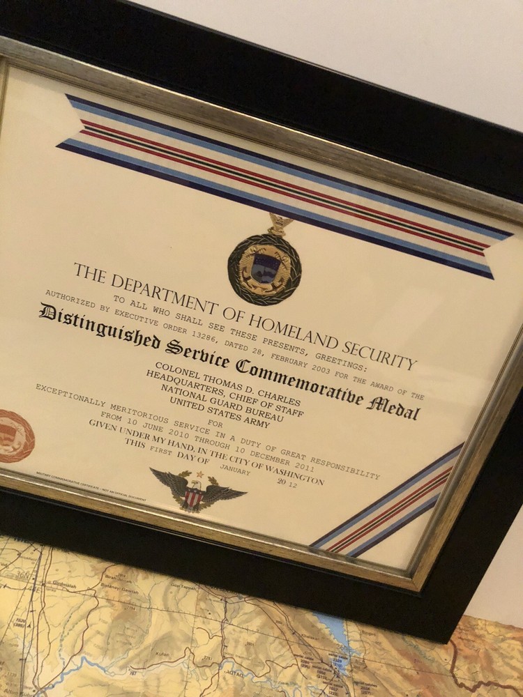 D.H.S. DISTINGUISHED SERVICE COMMEMORATIVE MEDAL CERTIFICATE ~ Type 1