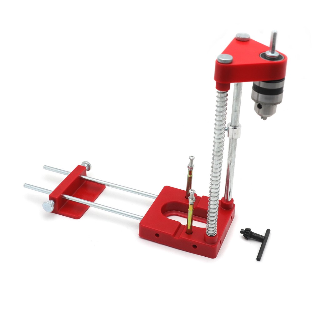 Red Woodworking Punch Locator Drill Guide Adjustable Hole Drilling Template Tool
