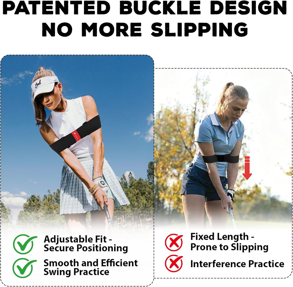 Golf Swing Trainer Aid, Adjustable Elastic Swing Correcting Arm Band, Golf Pract