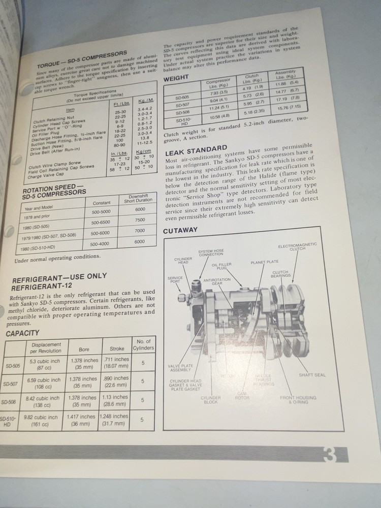Sankyo International SD-5 Compressor Service Manual